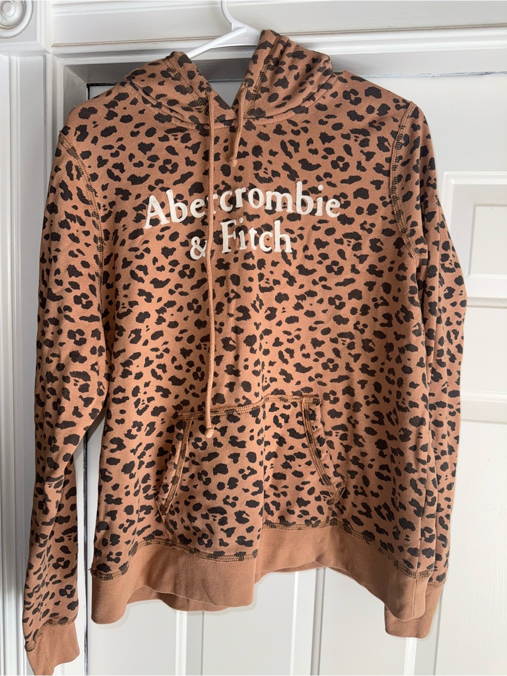 Abercrombie & Fitch Brown Leopard Print Pullover Hoodie